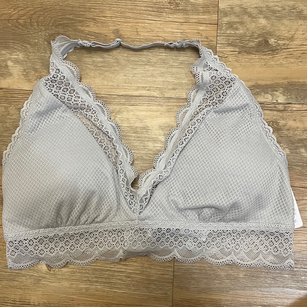 Aerie grey halter bralette NWT